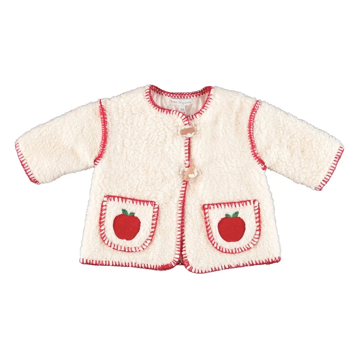 Bebe Organic - Apple | Ecru Sherpa Style Jacket