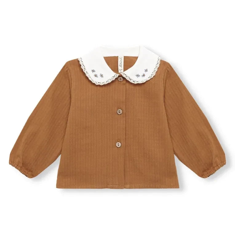 birinit - Claudine Collar Blouse Organic Cotton | Terracotta