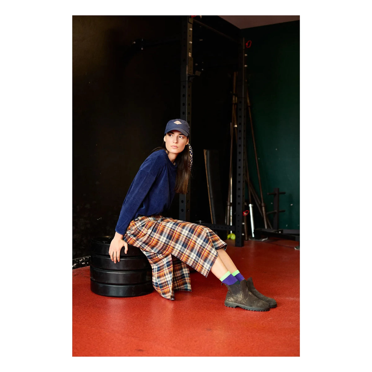 a.p - Gally Sweat Velvet Organic Cotton | Navy