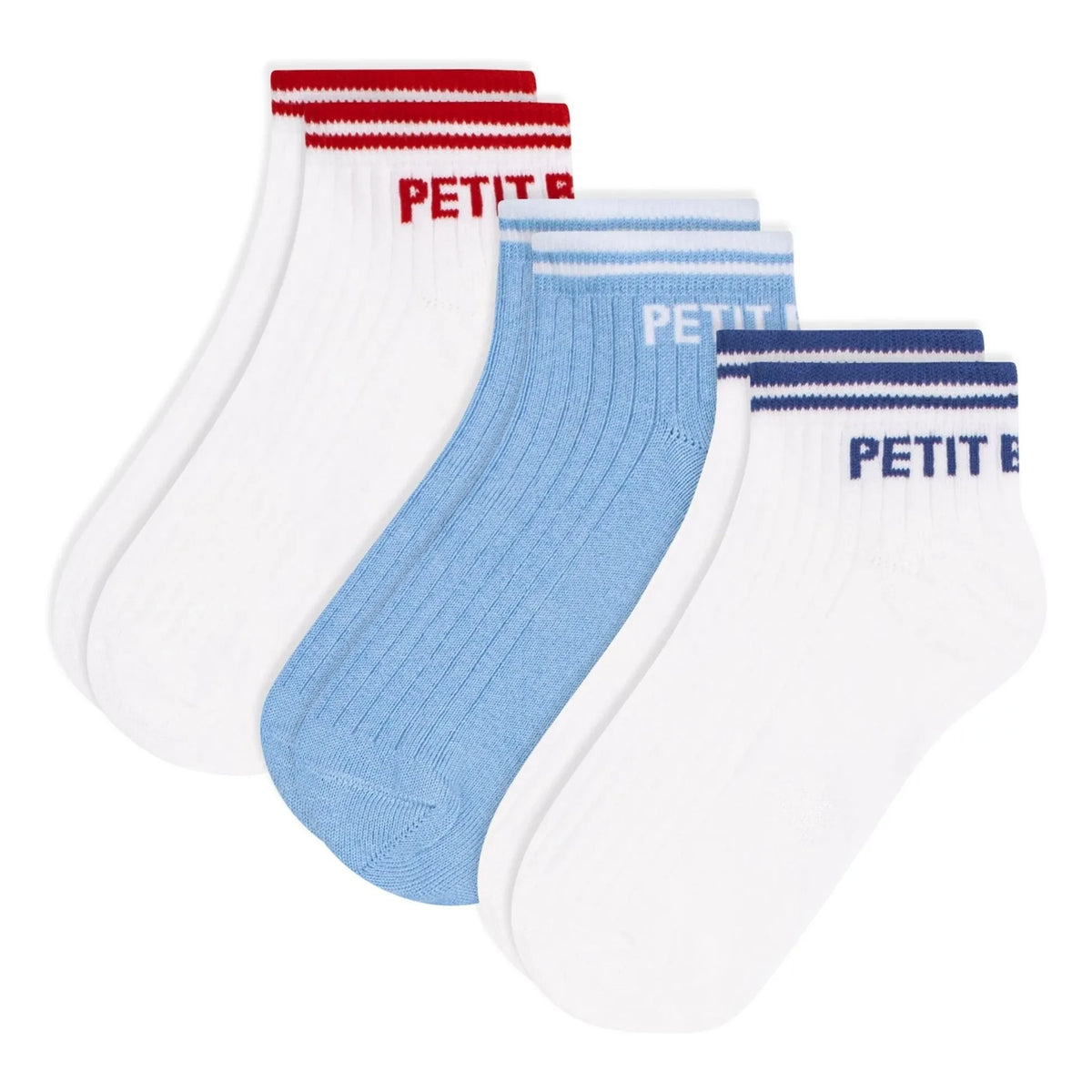 Petit Bateau - Set of 3 Pairs of Low Sports Socks | White