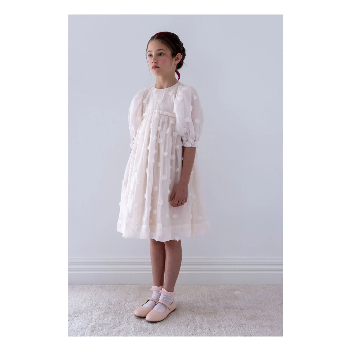 petite Amalie - Roses Organza Dress | Lychee Pink