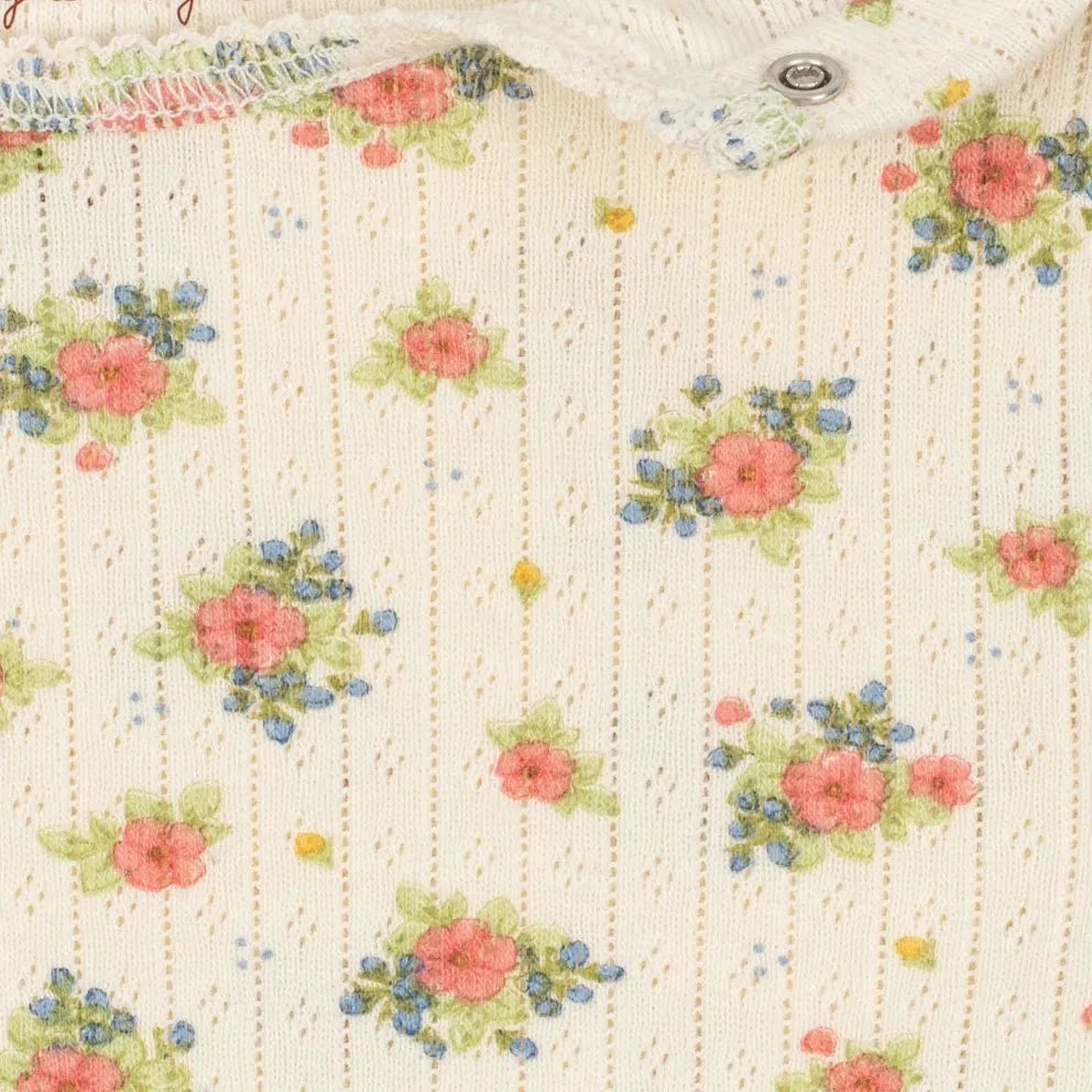 Konges Sløjd - Minnie Flower Pattern Pointelle Body, Organic Cotton | Ecru