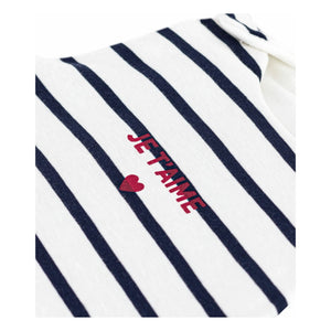 Petit Bateau - Je T'aime Cotton Filled Sleeping Bag | White