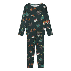 Molo - Lue Noel Organic Cotton Pajamas | Midnight Blue