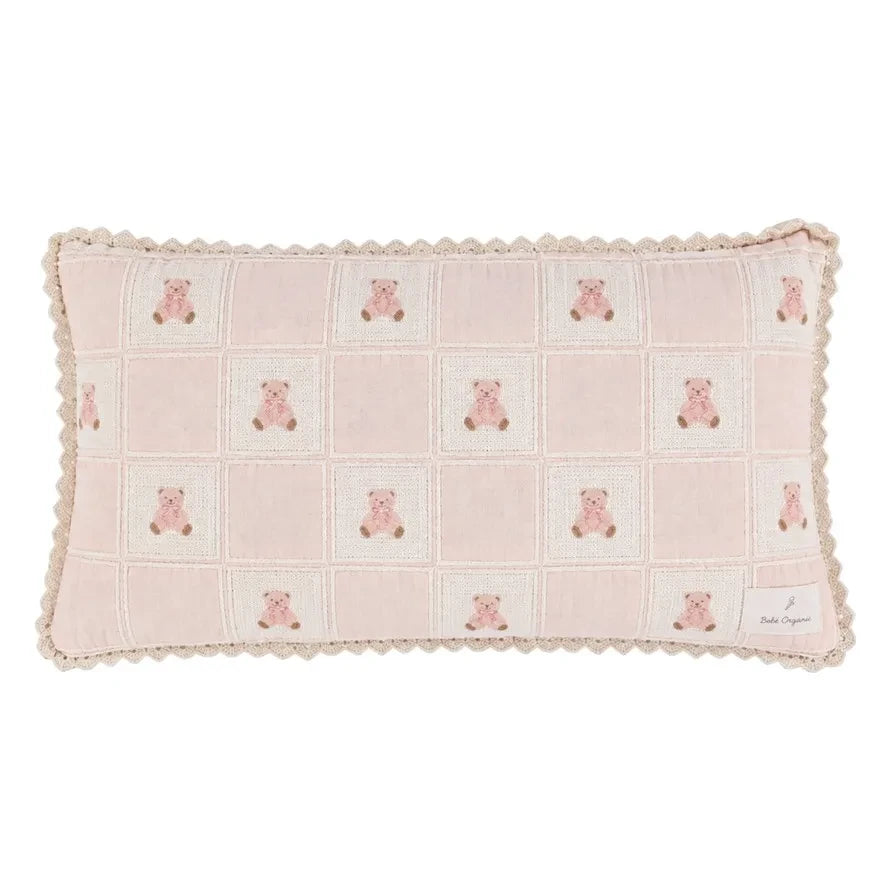 Bebe Organic - Teddy Patchwork Pillow Case | Pink