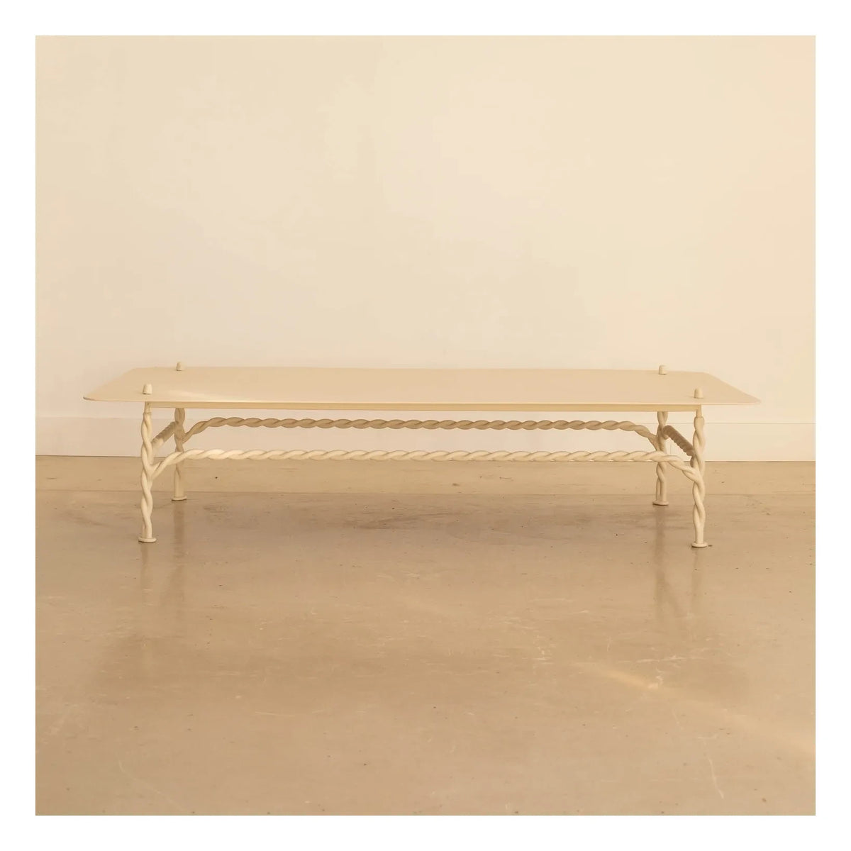 Honoré - Torsade Rectangular Side Table | Ecru
