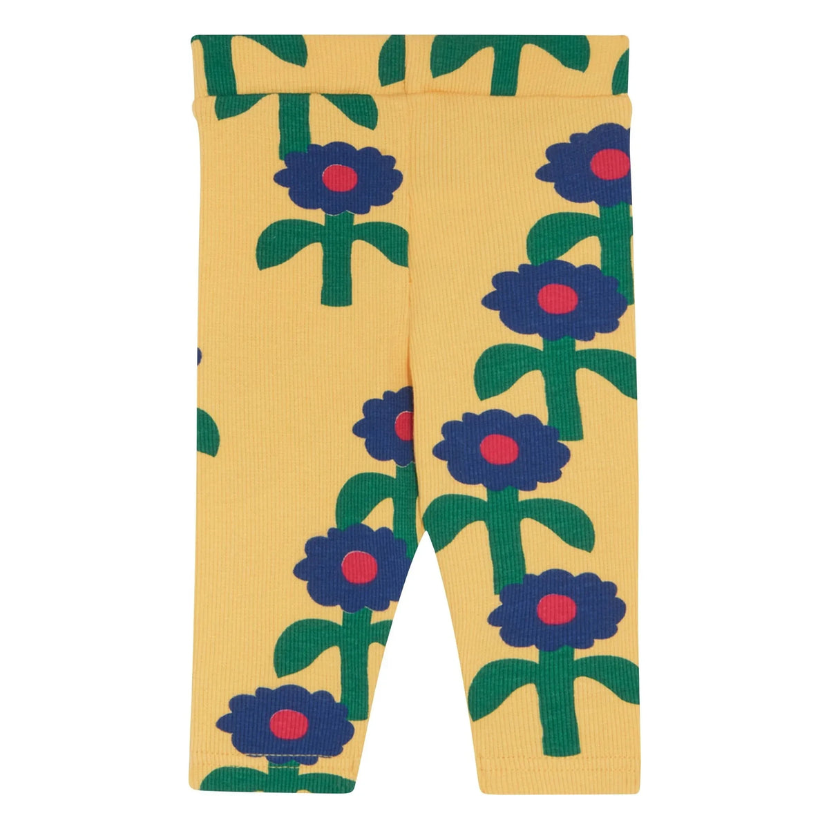 The Campamento - Floral Ribbed Tights | Yellow