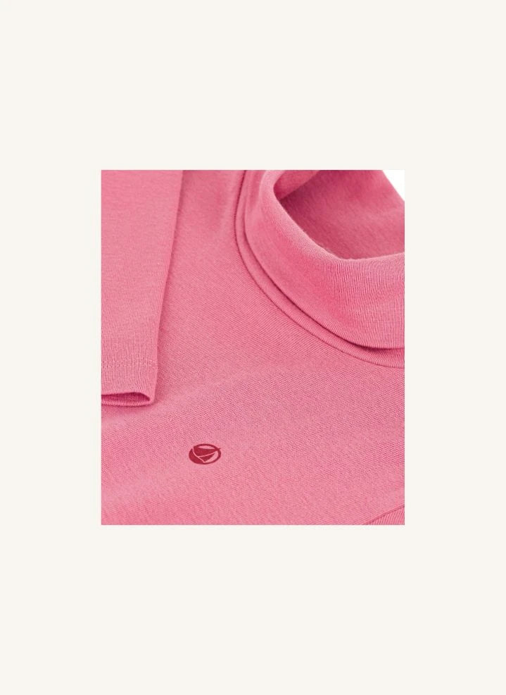 Petit Bateau - Organic cotton logo turtleneck | Dusty Pink