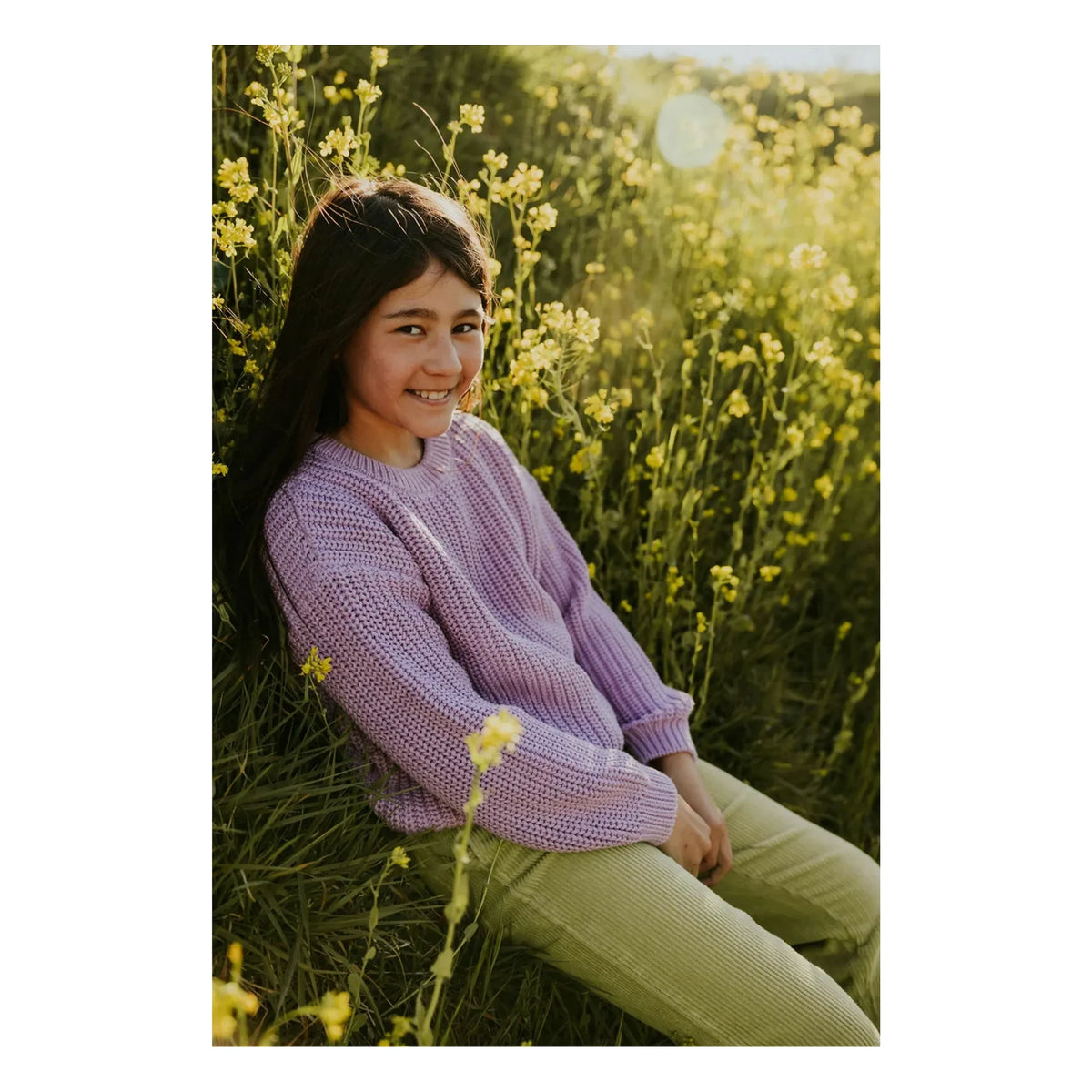 Yuki - Organic Cotton Thick Knit Sweater | Lavender