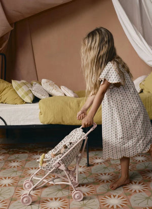 Minikane - Pommette Pushable Wheeled Doll Stroller, Editions Aimable x Minikane | Pommette Poplin