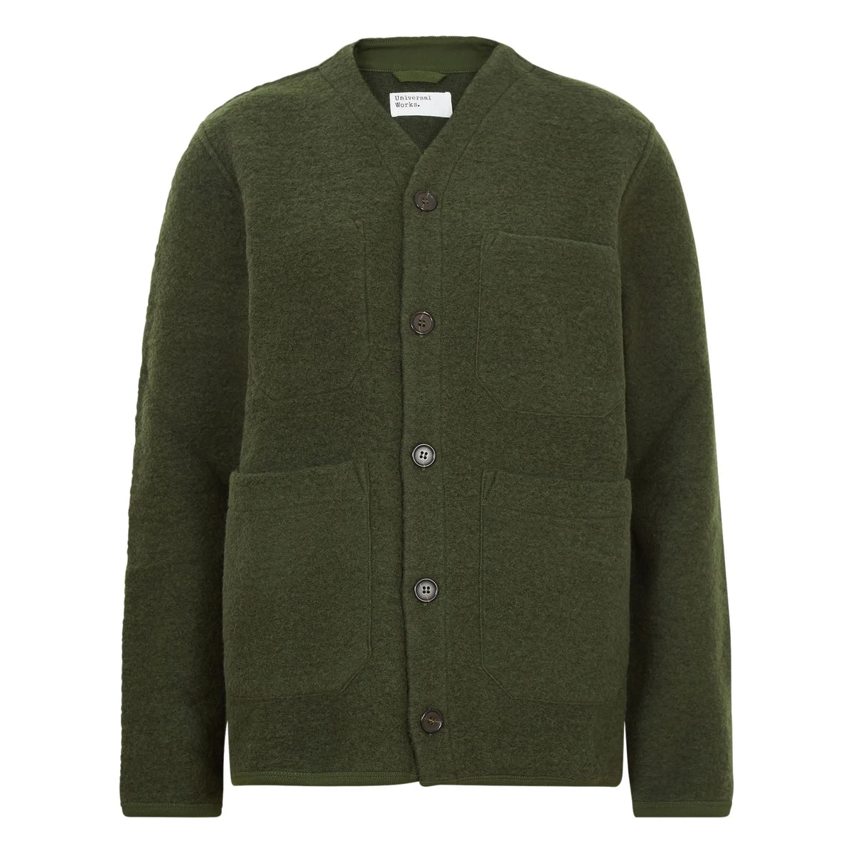 Universal Works - Buttoned Wool Vest | Khaki