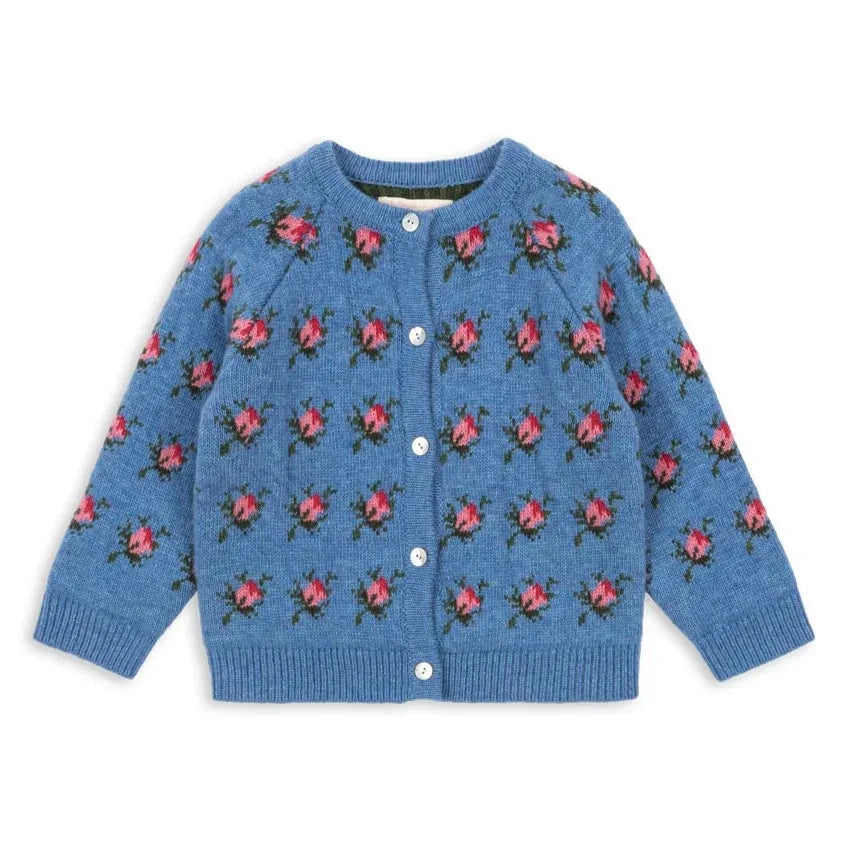Konges Sløjd - Belou Roses Wool Cardigan | Blue