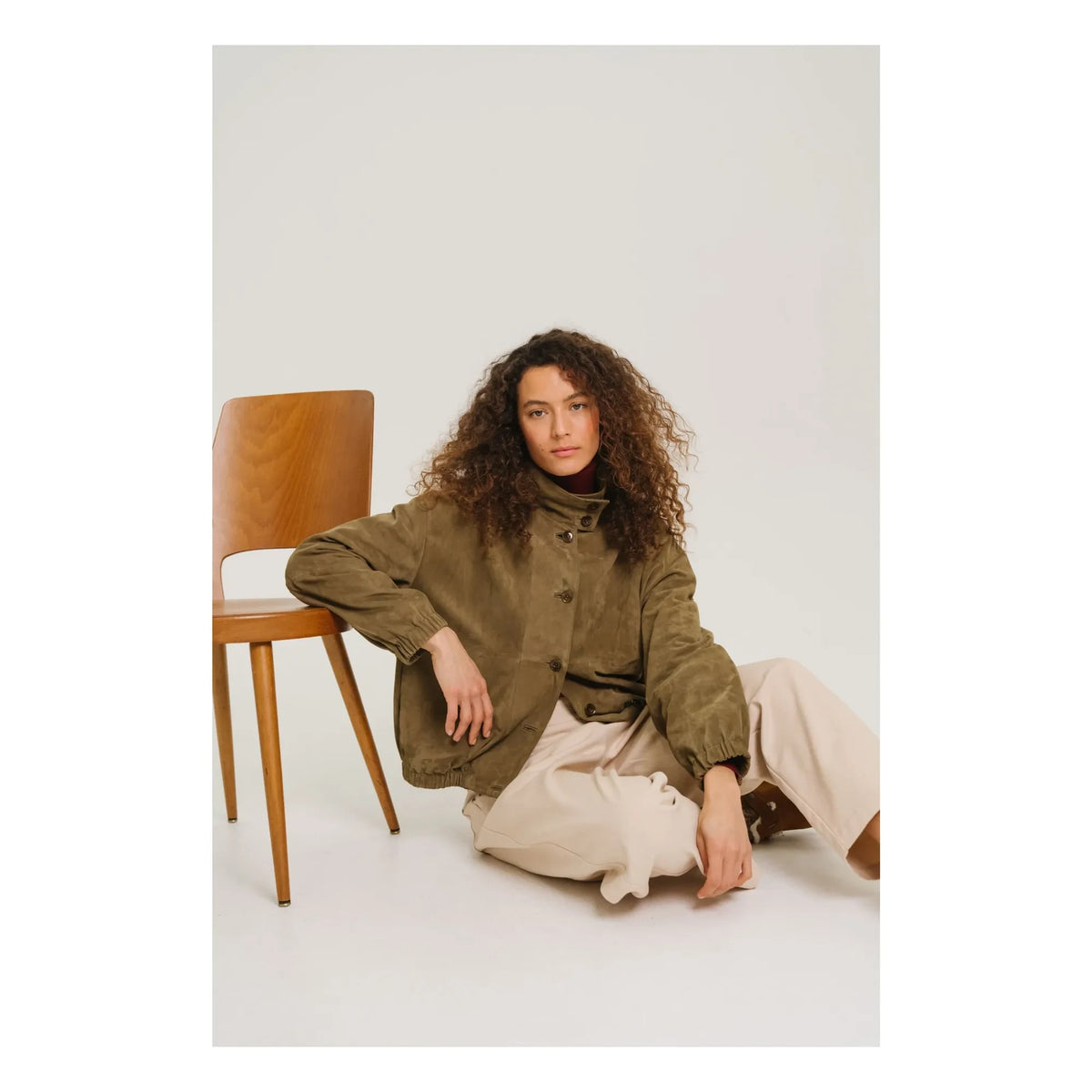 Sacrécoeur - Lise Leather Jacket | Khaki