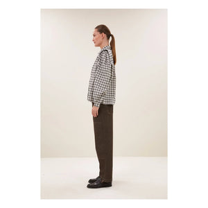 By Bar - Maia Checkered Blouse | Ash Gray