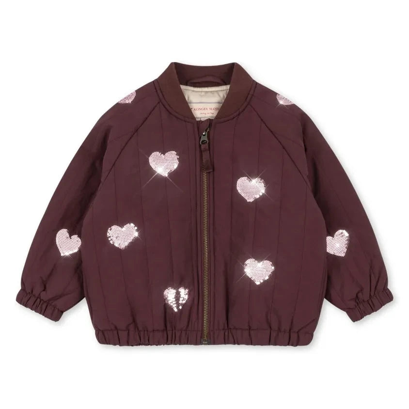 Konges Sløjd - Juno Hearts Sequin Bomber Jacket | Burgundy