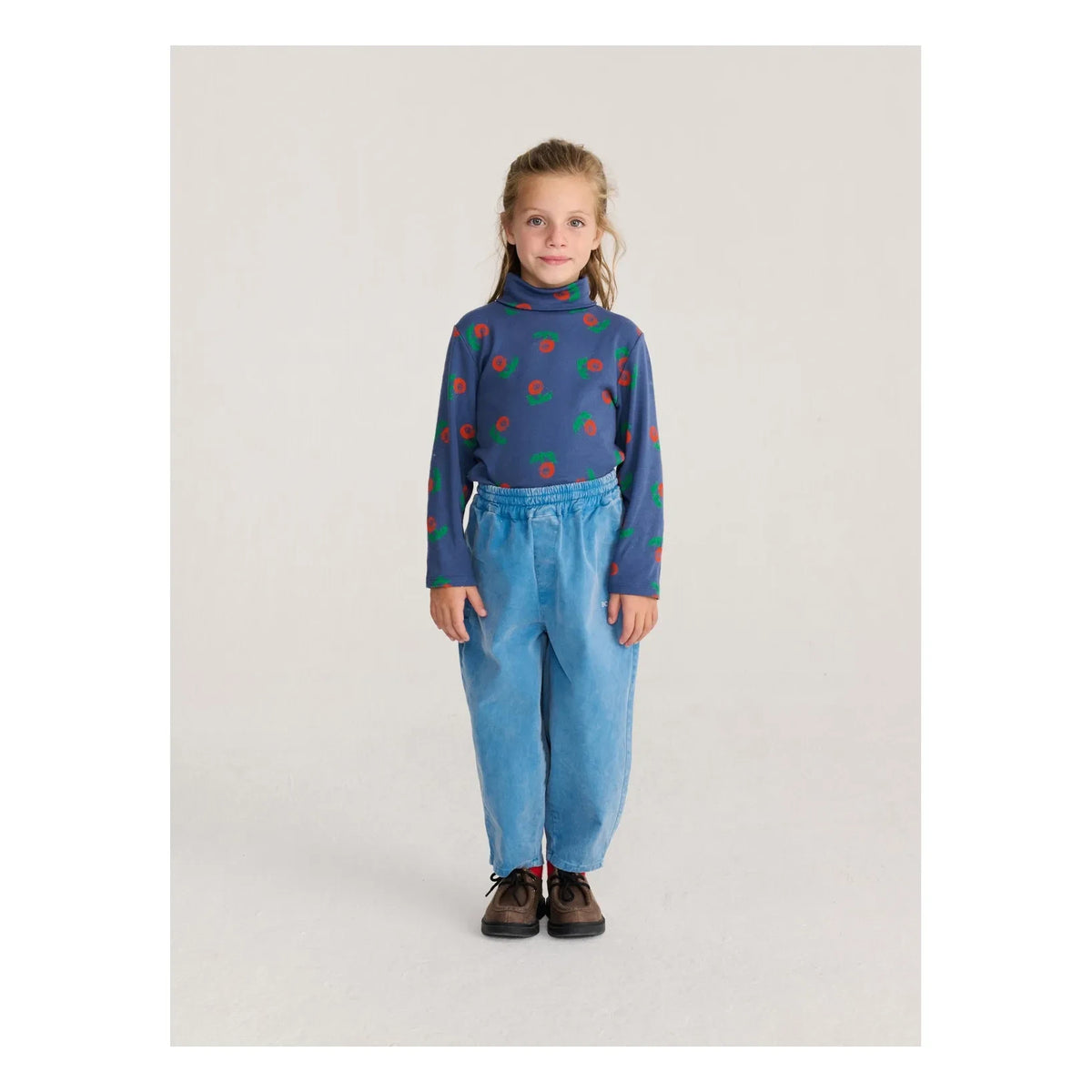 Bobo Choses - Organic cotton floral patterned turtleneck | Navy