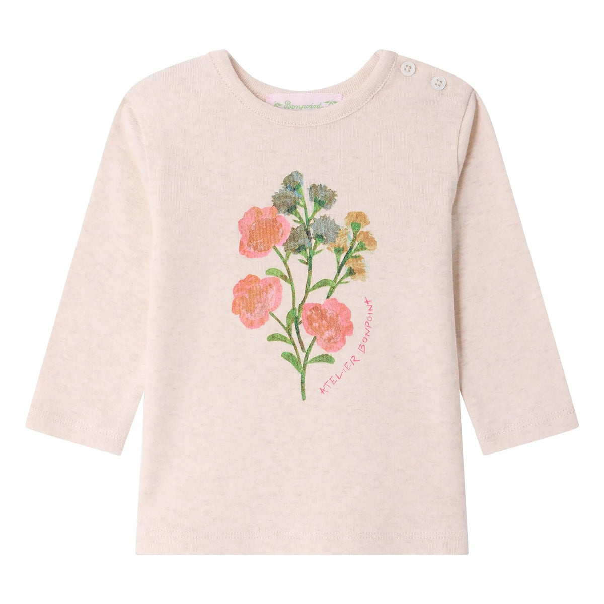 Bonpoint - Tahsina Flower Bouquet Organic Cotton T-Shirt | Beige