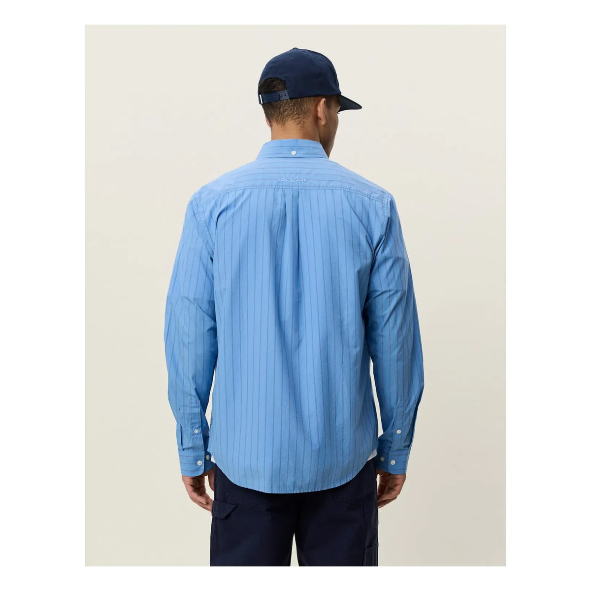 Les Deux - Striped Poplin Shirt | Light Blue