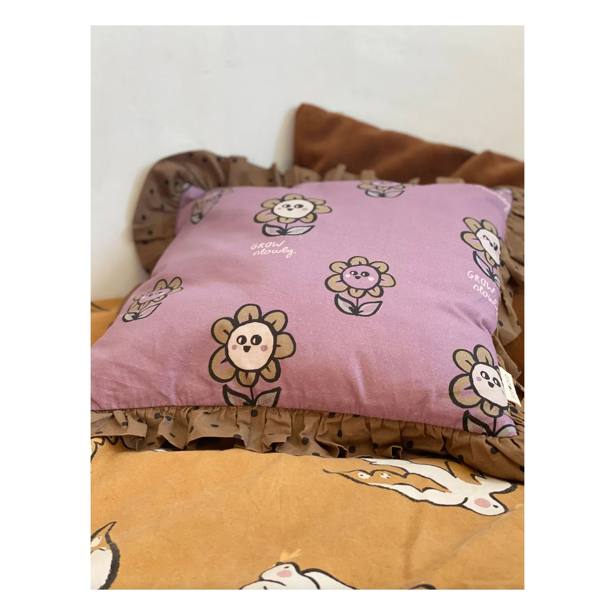 Studio Loco - Floral Ruffled Cushion | Plum