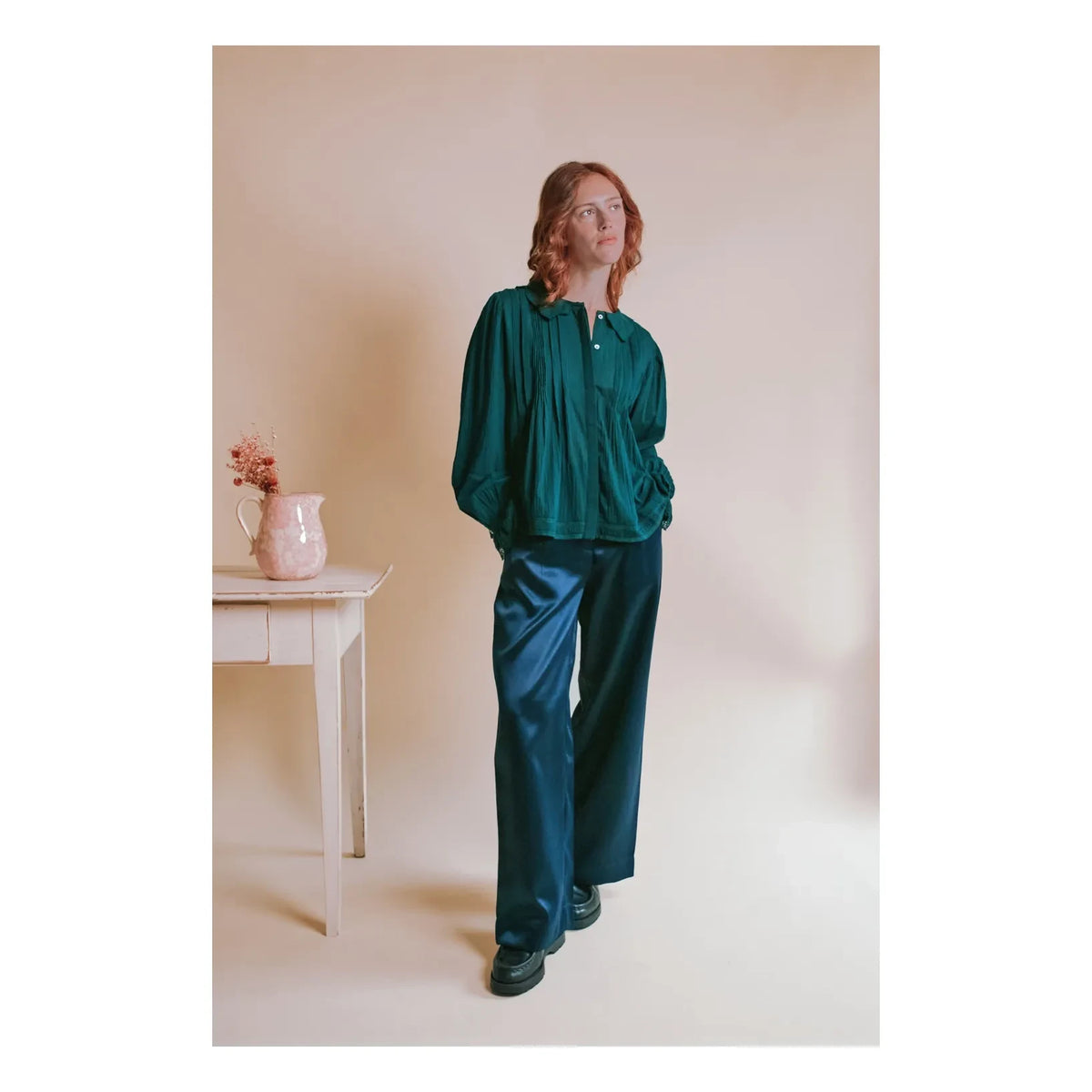 Emile et Ida - Elisabeth Vintage Blouse | Forest Green