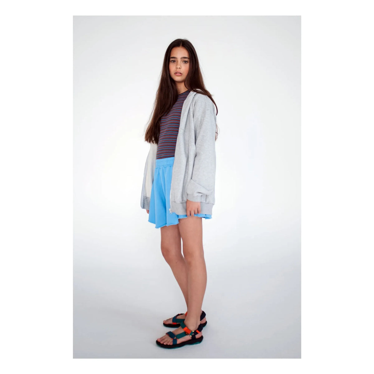 Repose AMS - Organic Cotton Ruffled Shorts | Azure Blue