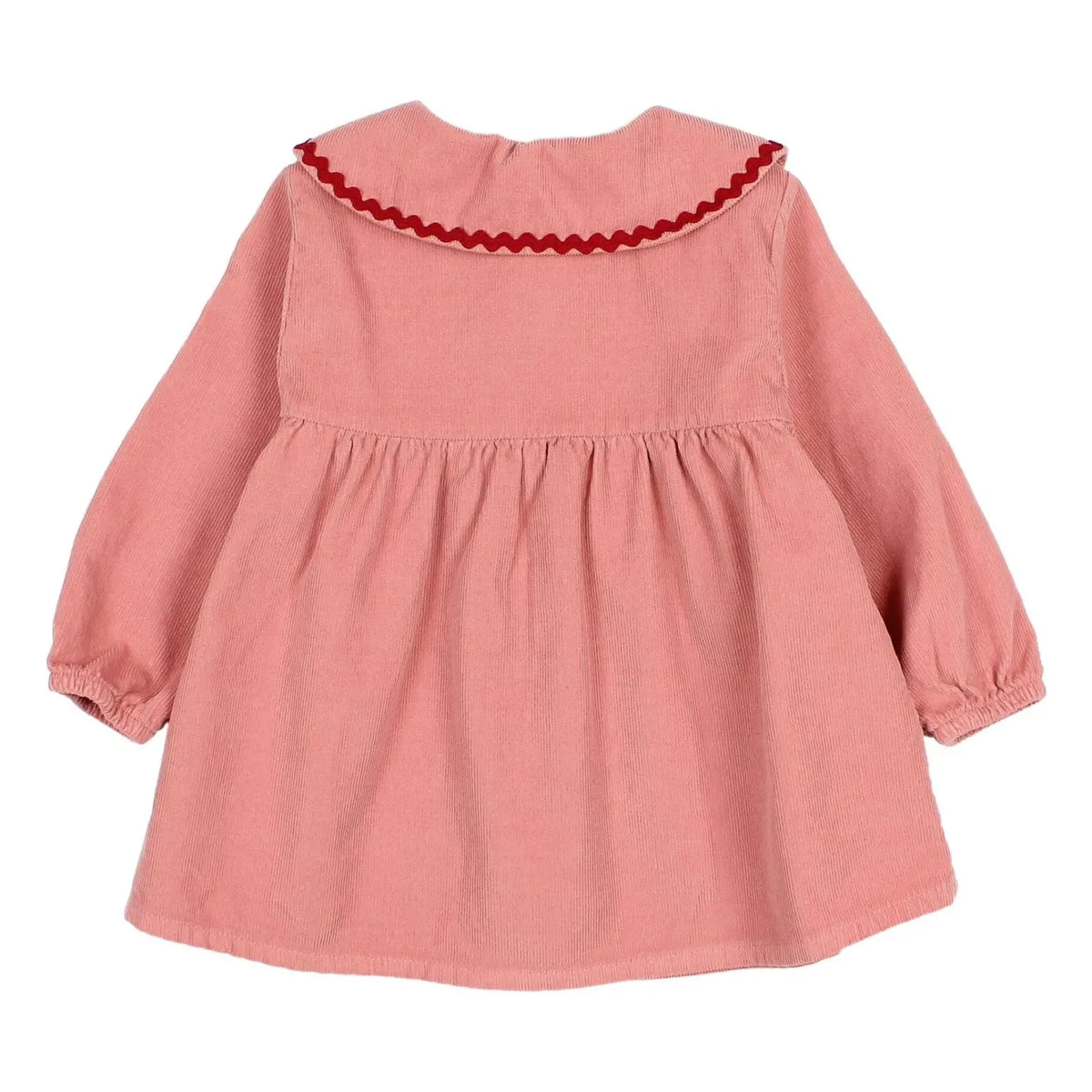 Búho - Claudine Collar Velvet Ruffled Baby Dress | Pink