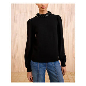Ulla Johnson - Kalani Embroidered Cashmere Sweater | Black