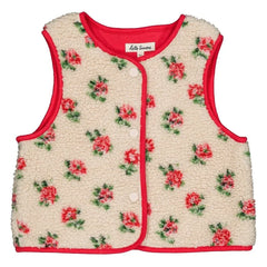 Hello Simone - Mira Fleurs Sherpa-style Sleeveless Jacket | Cream