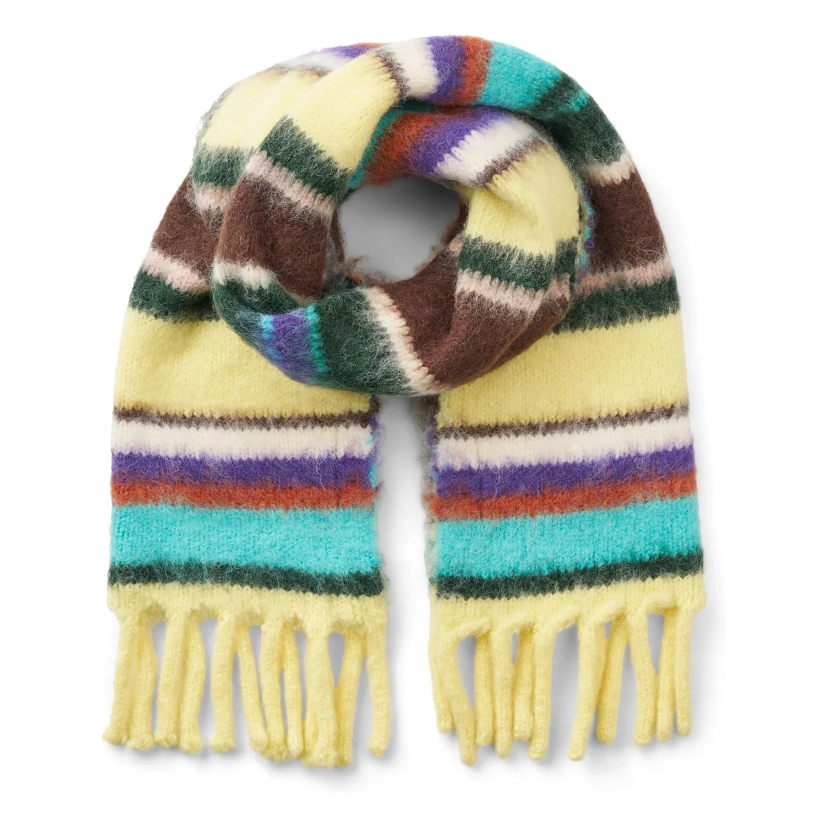 Molo - Striped Kelly Scarf | Pale Yellow