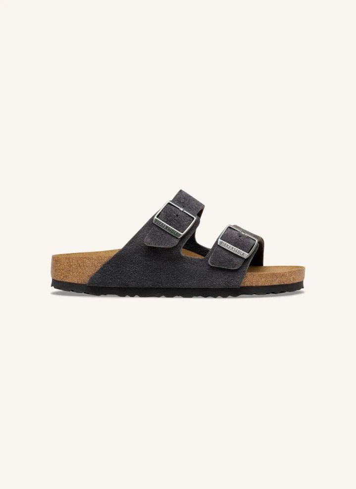 BIRKENSTOCK - Arizona Suede Sandal | Dark grey