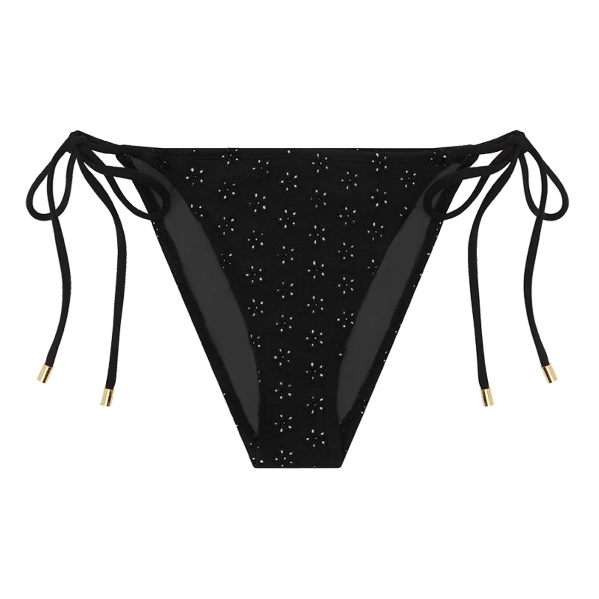 Peony - Embroidered Tanga Brief | Black