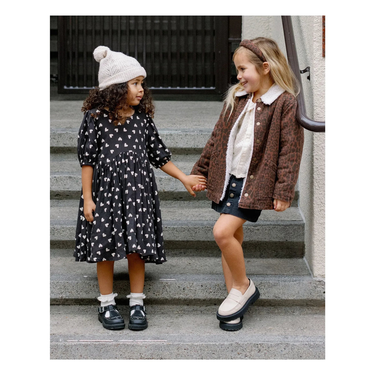 Rylee + Cru - Pink Hearts Dress | Black