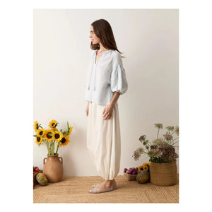Boteh - Melissa Cotton Embroidered Blouse | Light blue