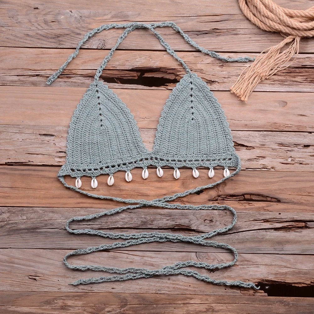 Jesminda - Knitted Sexy Shell Bikini Top