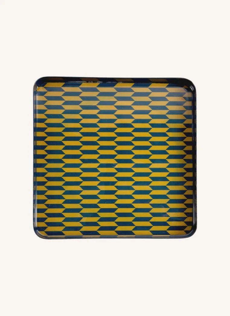 Present Time - Salerno Metal Tray | Lagoon Blue