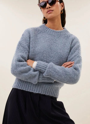 By Bar - Sonny Wool Sweater | Grey Blue