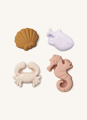 Liewood - Silicone Sand Molds - For the Beach | Set of 4 | Sea Creature/Sandy