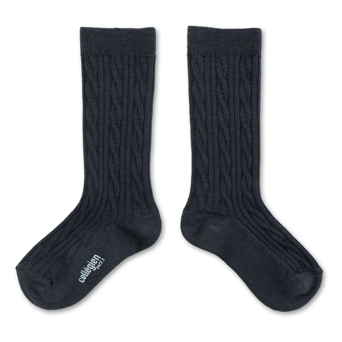 Collégien - Alix Merino Wool High Socks | Charcoal Grey