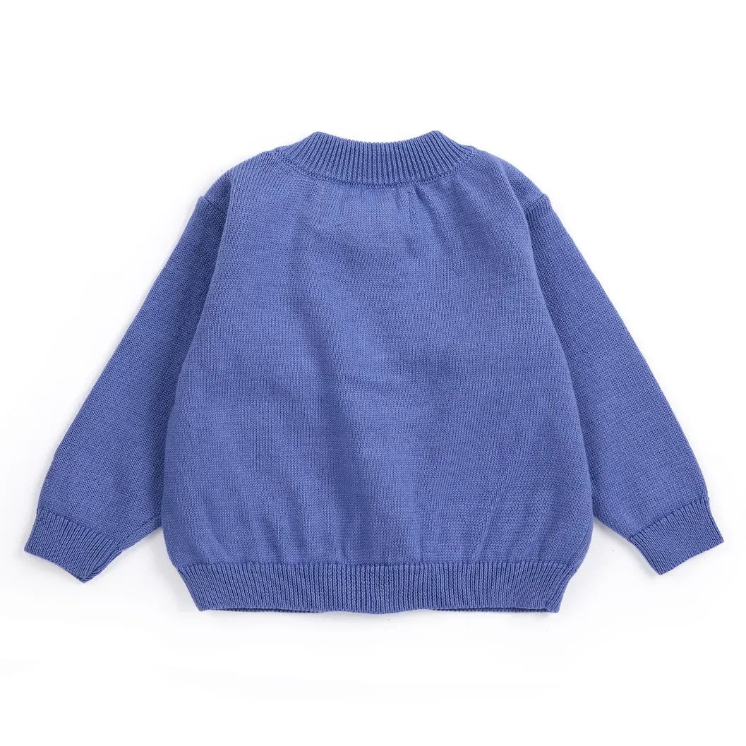 Bobo Choses - Organic Cotton Floral Pattern Cardigan | Dark Purple