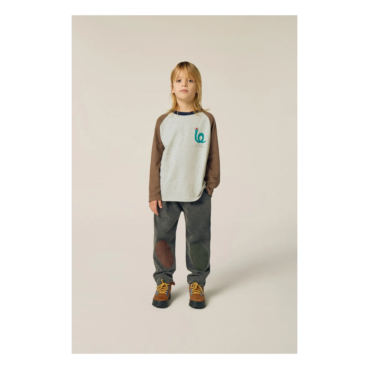 The Campamento - Color Blocked Snake T-Shirt | Grey Melange
