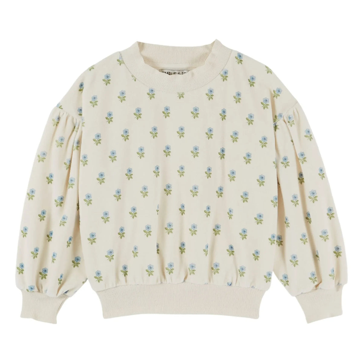 Emile et Ida - Organic Cotton Velvet Sweatshirt | Cream