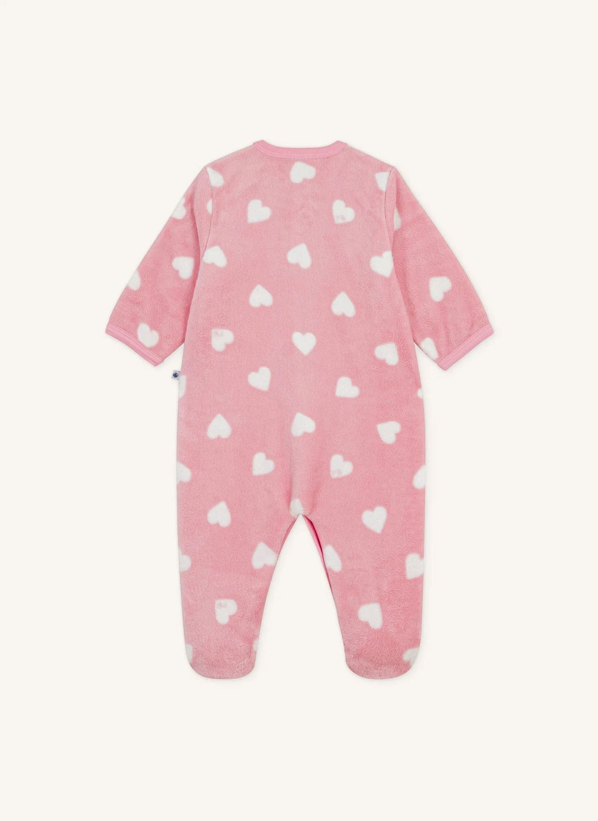 Petit Bateau - Fleece Hearts Romper | Pink