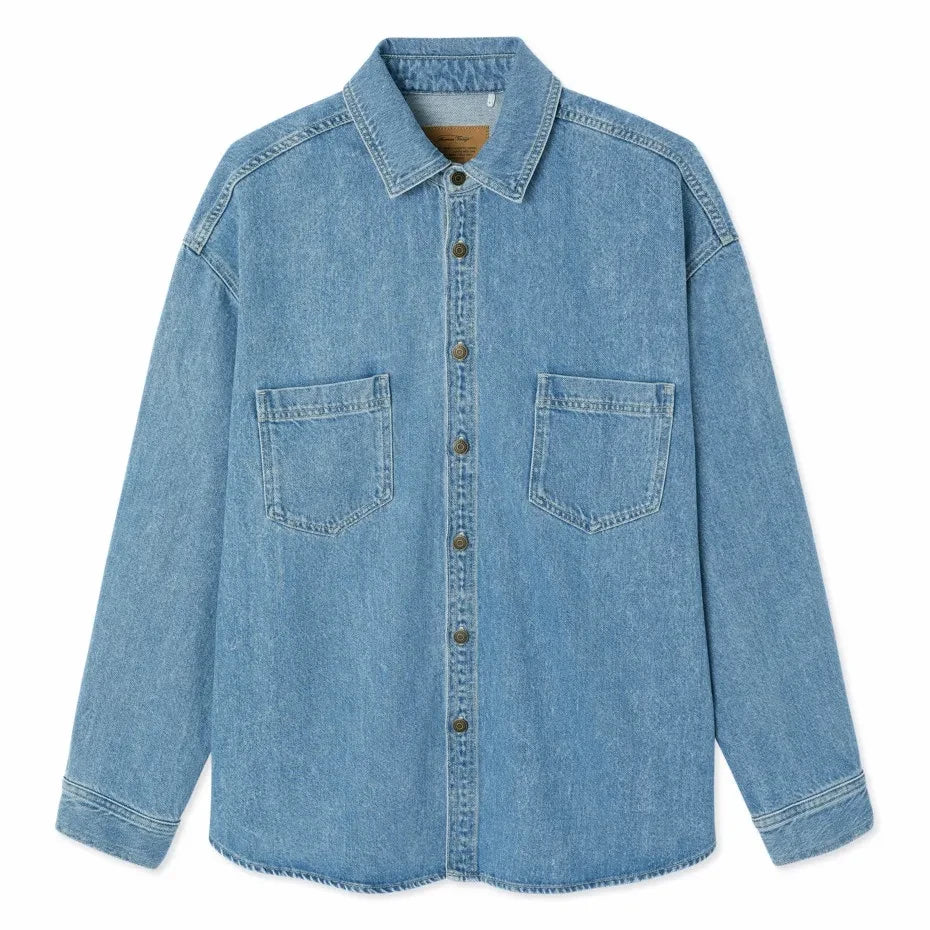 American Vintage - Joybird Relaxed Fit Shirt | Grey Blue