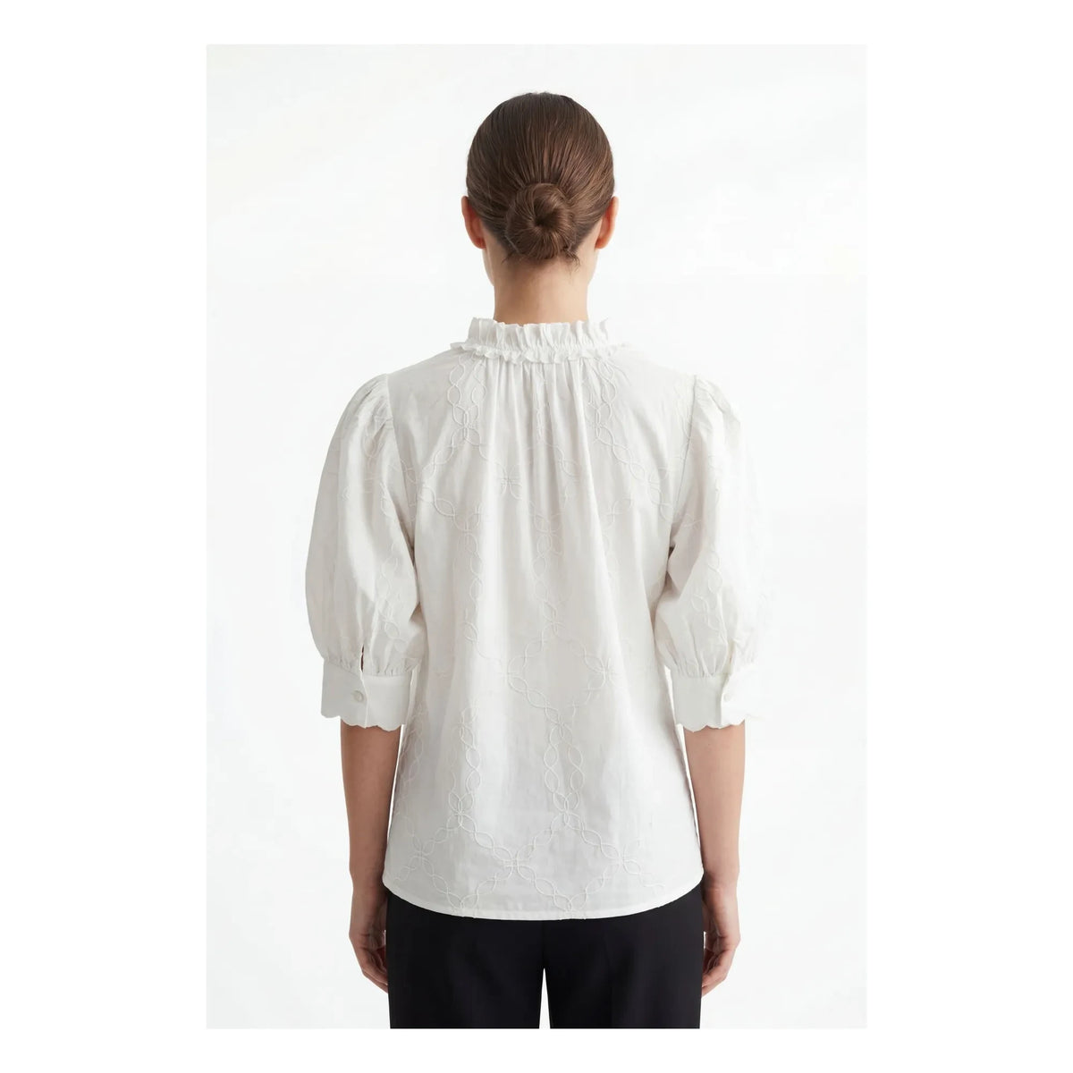 BELLEPIECE - Belem Embroidered Cotton Blouse | White