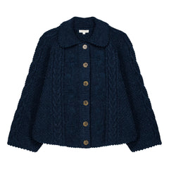Louise Misha - Khellane Knit Cloak - Women's Collection | Navy