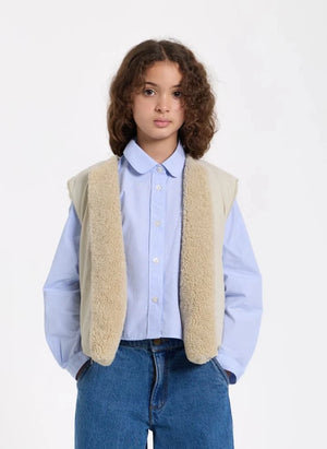 Smallable Kid - Jude Sleeveless Sherpa Jacket | Beige