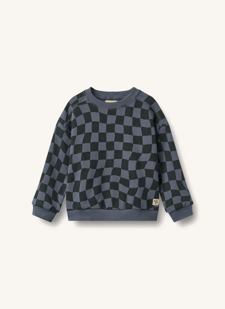 Wheat - Sandro Damier Organic Cotton Sweatshirt | Black