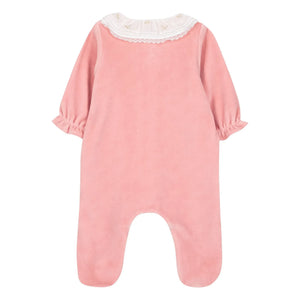 Tartine et Chocolat - Lace Collar Embroidered Pyjamas | Pink