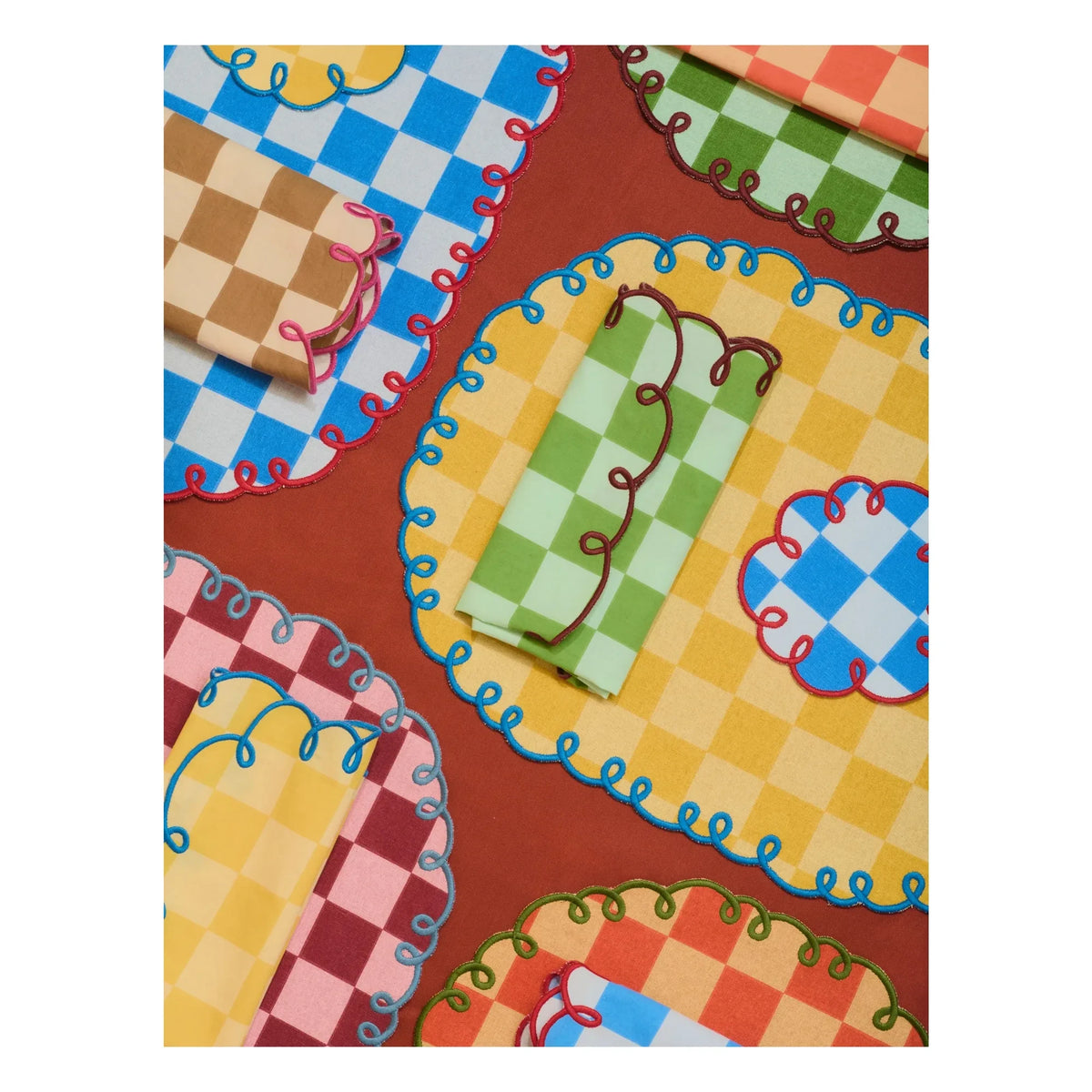 Bitossi - Dama Dama Blue Polka Dot Placemats - Set of 2 | Blue