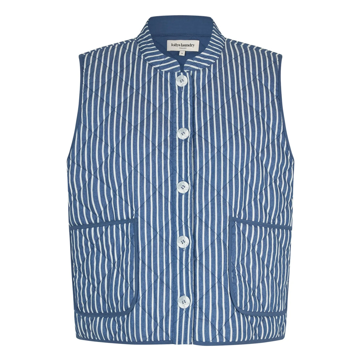 Lollys Laundry - Cairo Stripes Sleeveless Jacket | Blue